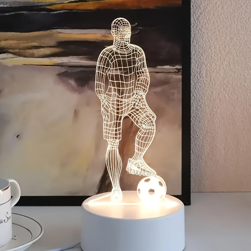 3D LED Soccer Player Night Light