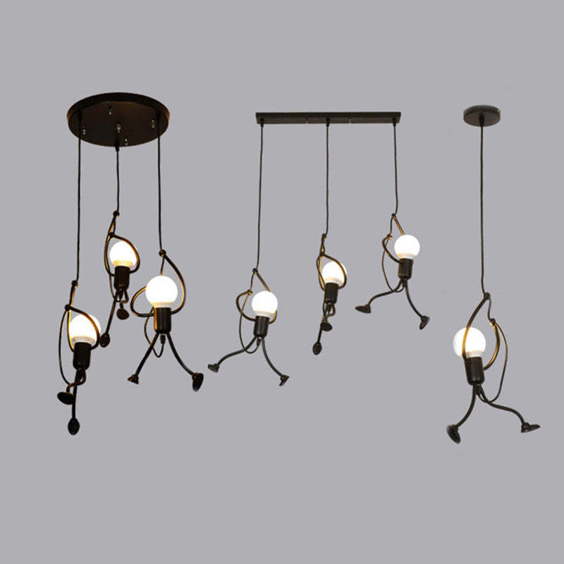 Retro Iron Man Pendant Light with Adjustable Length
