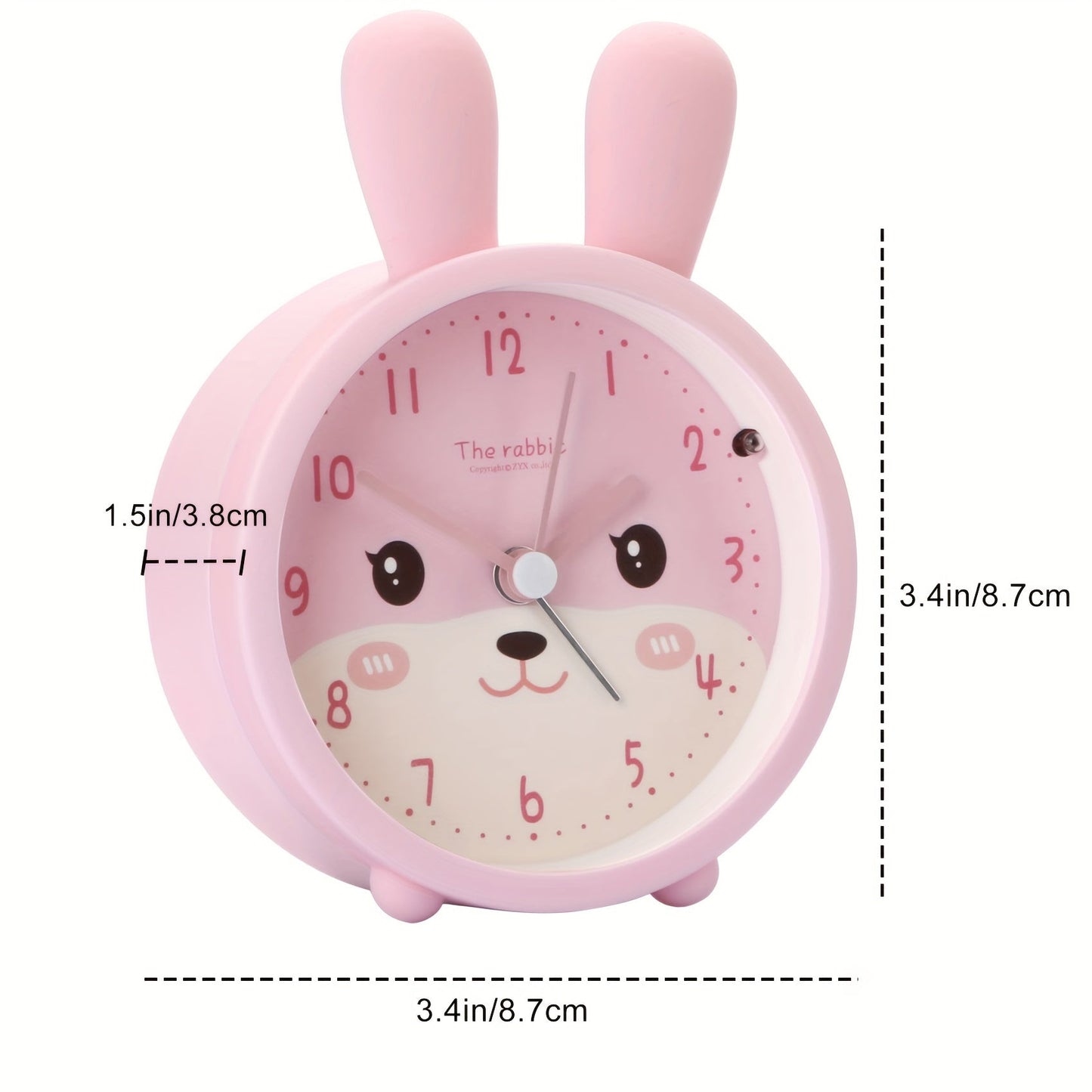 Silent Rabbit Alarm Clock with Night Light for Kids