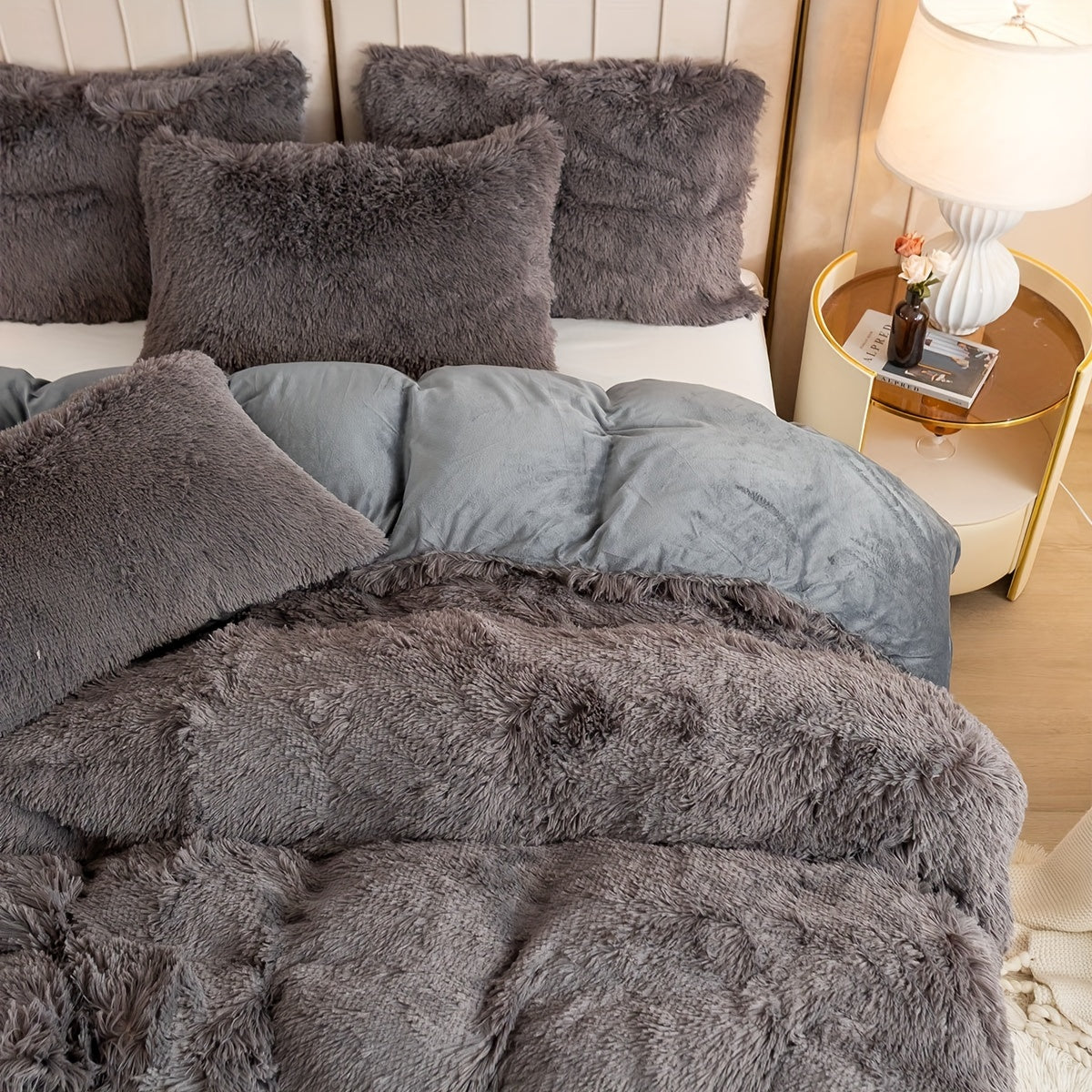Ultra Soft Plush Duvet Cover Set with Zipper Closure