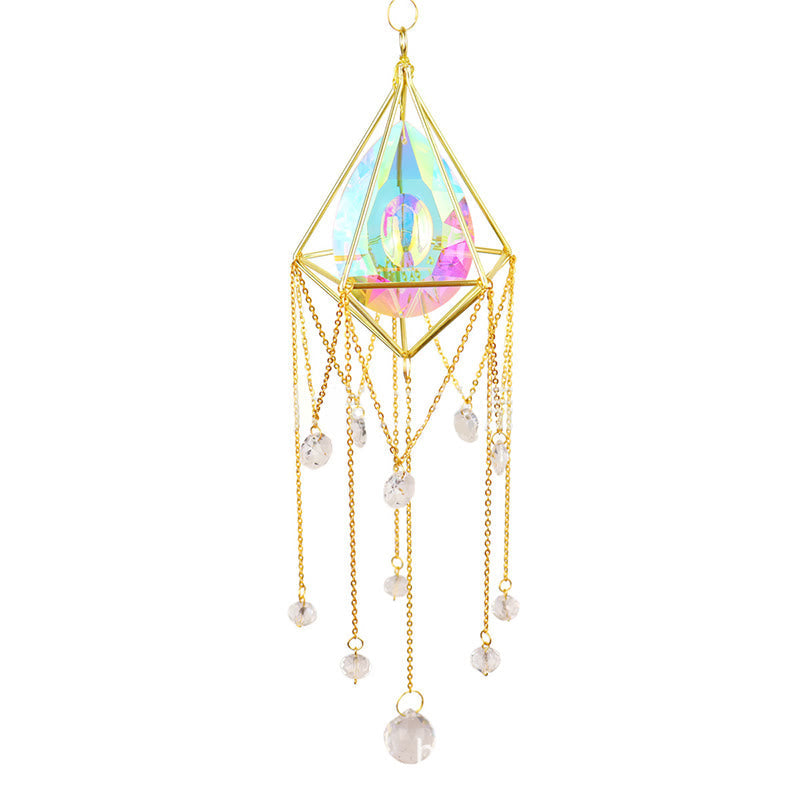 Crystal Sun Catcher Wind Chime with Natural Gemstones