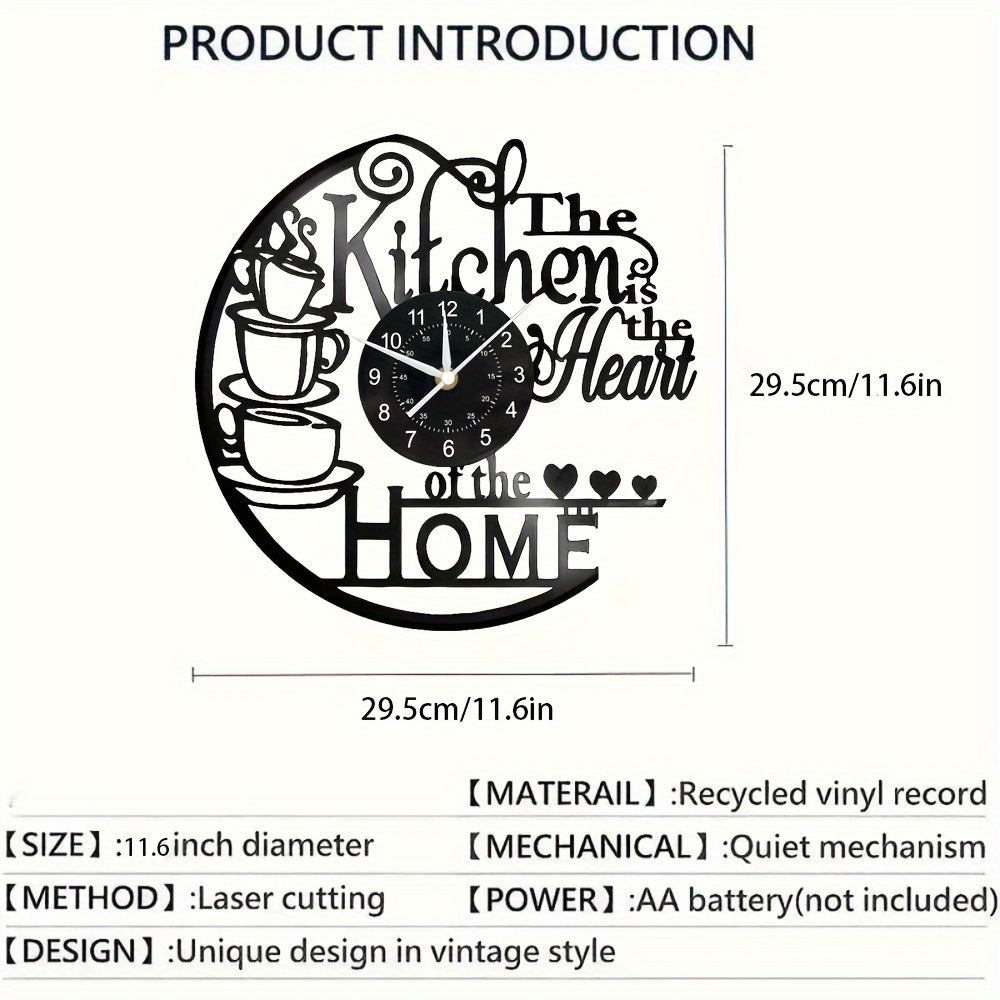 Color-Changing Kitchen Wall Clock with Coffee Cup Design