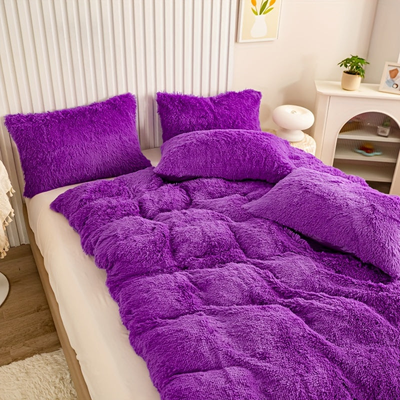 Ultra Soft Plush Duvet Cover Set with Zipper Closure