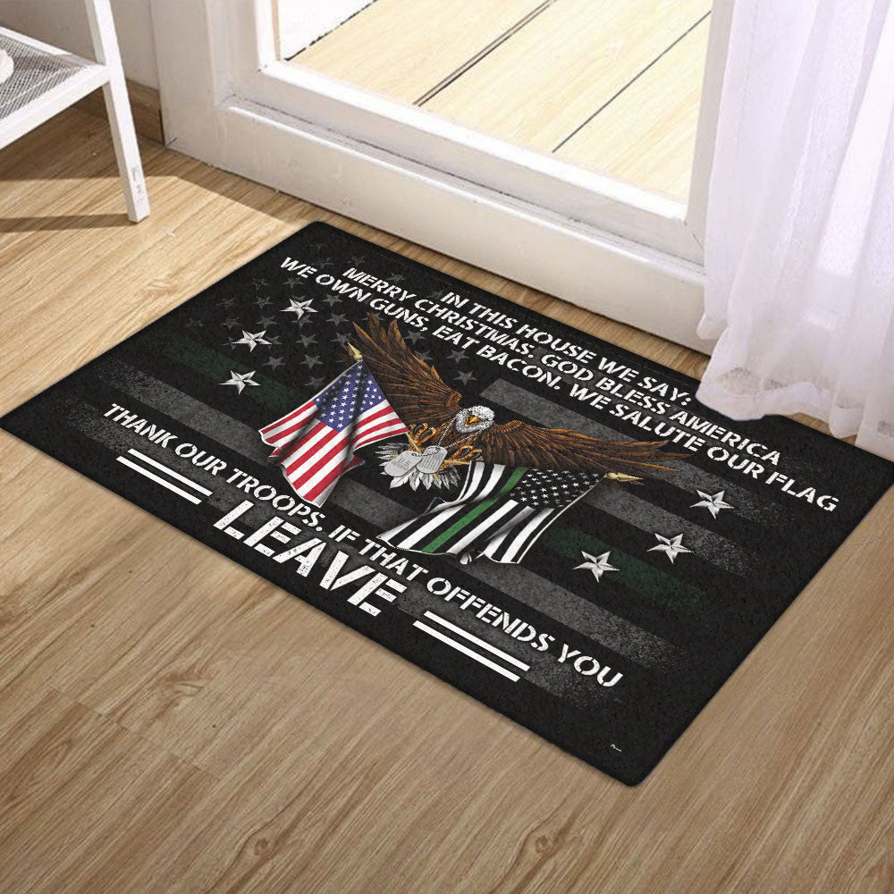 Patriotic Non-Slip Doormat Saluting Our Flag
