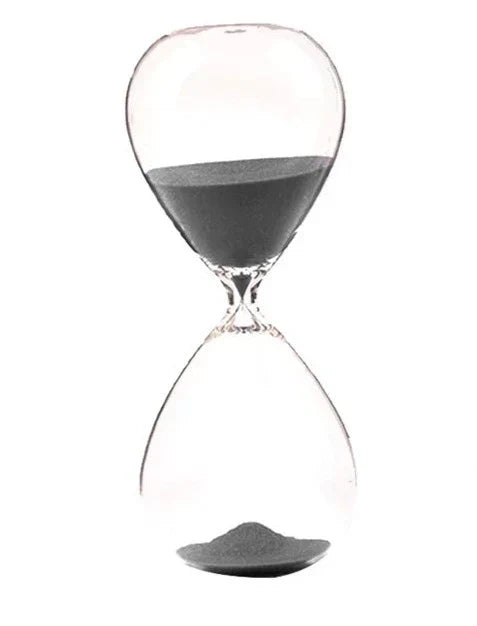 Clear Glass Hourglass with Wooden Stand - 5 Minute Timer
