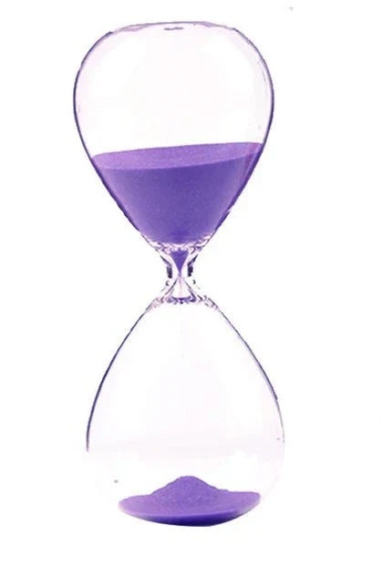 Clear Glass Hourglass with Wooden Stand - 5 Minute Timer