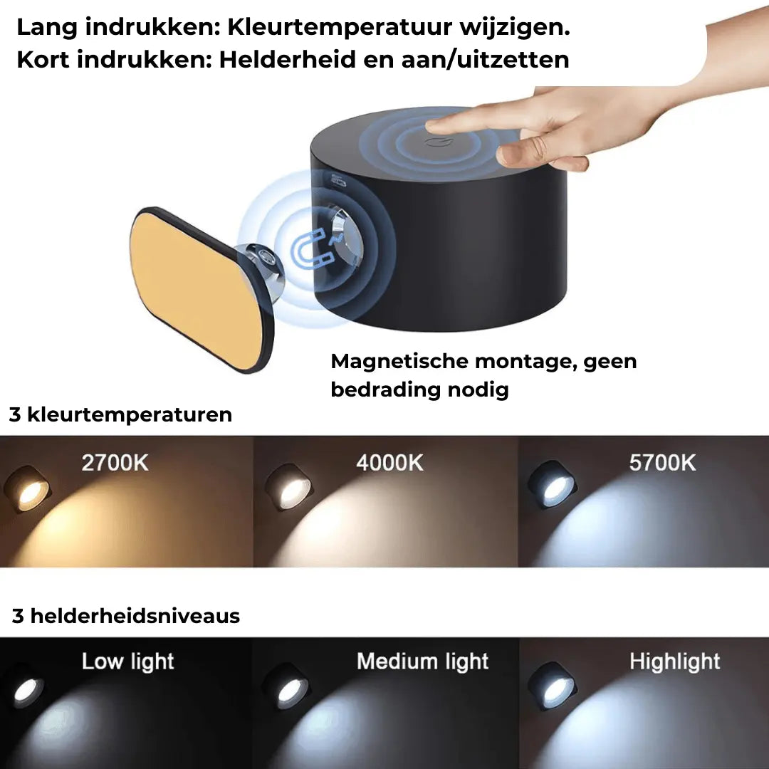 Rechargeable Wireless 360° Swivel Wall Lamp