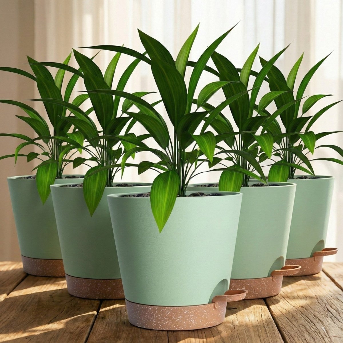 Self-Watering 5-Inch Flower Pots with Drainage