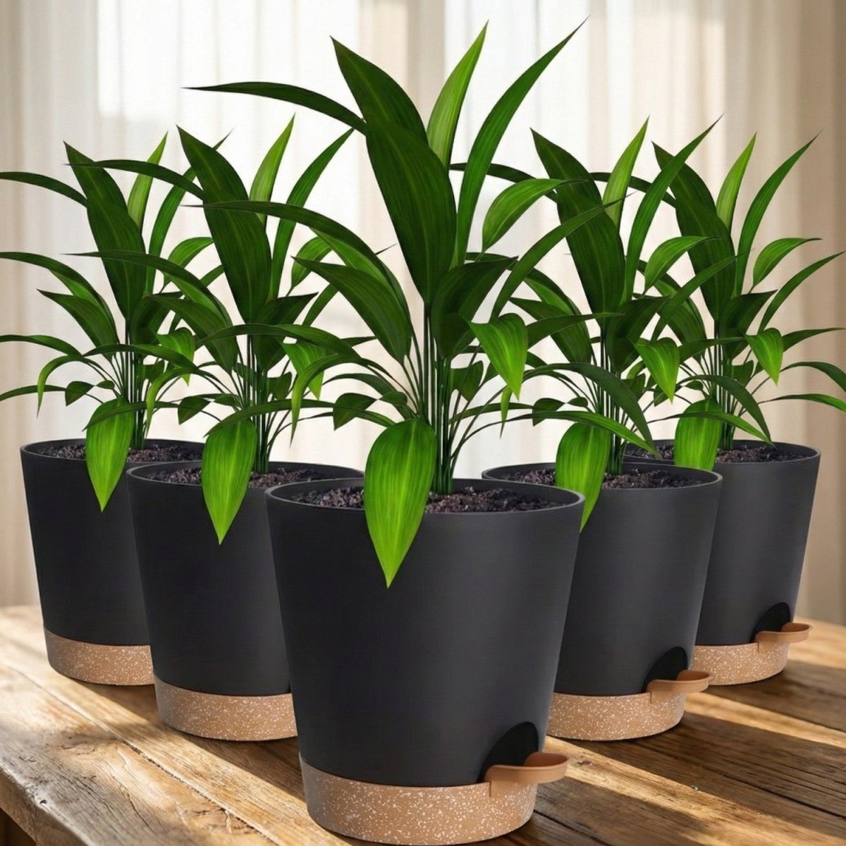 Self-Watering 5-Inch Flower Pots with Drainage