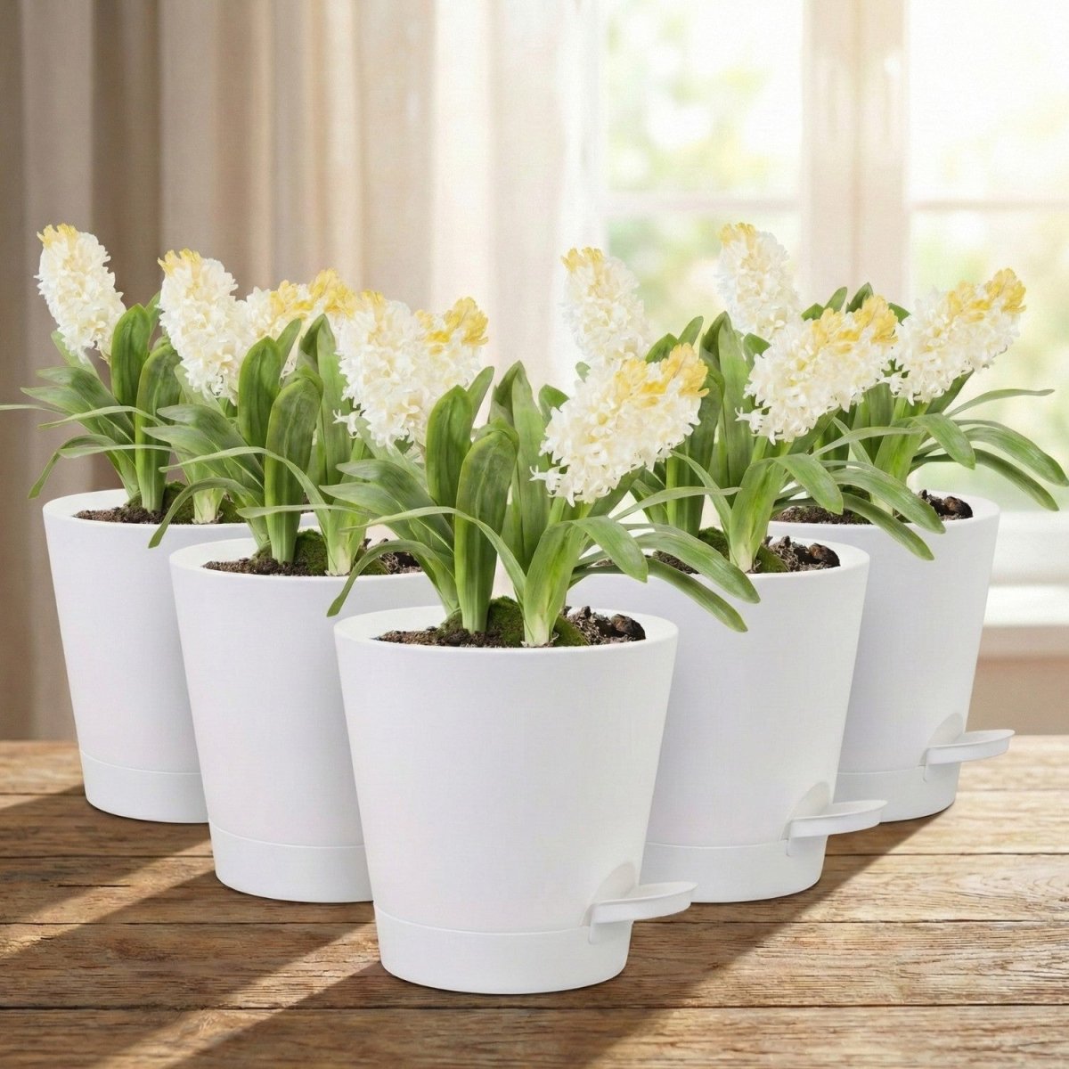 Self-Watering 5-Inch Flower Pots with Drainage