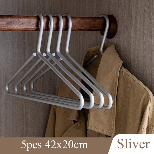 Matte Gold Metal Hangers - Set of 5 Elegant Wardrobe Organizers