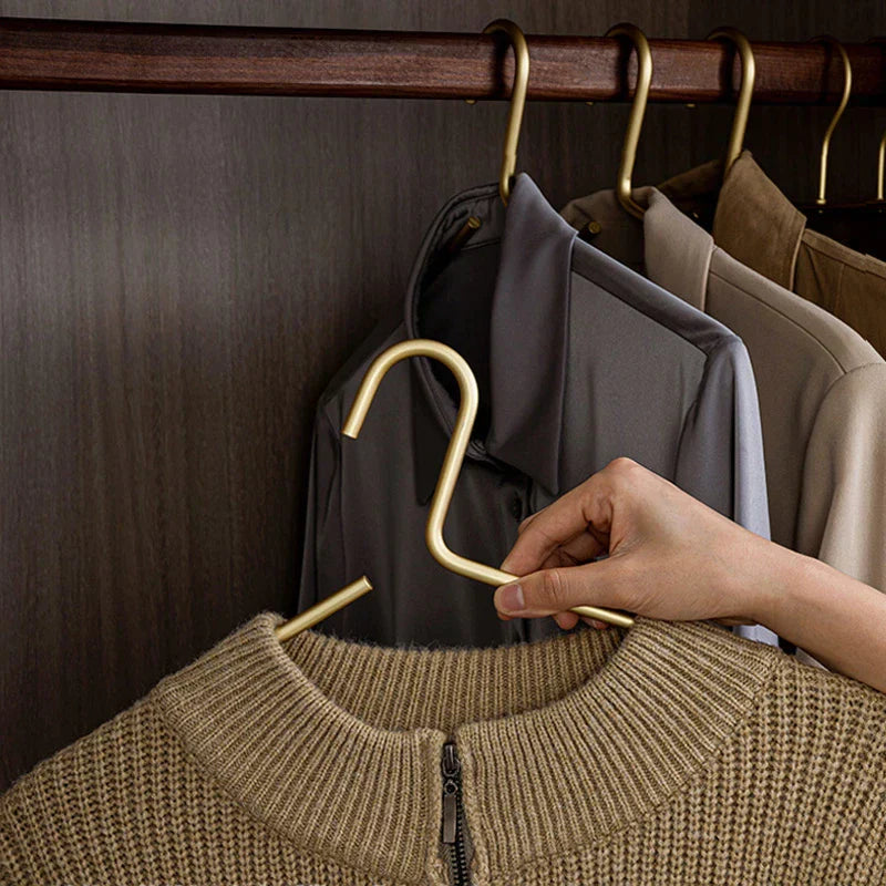 Solid Matte Gold Metal Hangers - Set of 5
