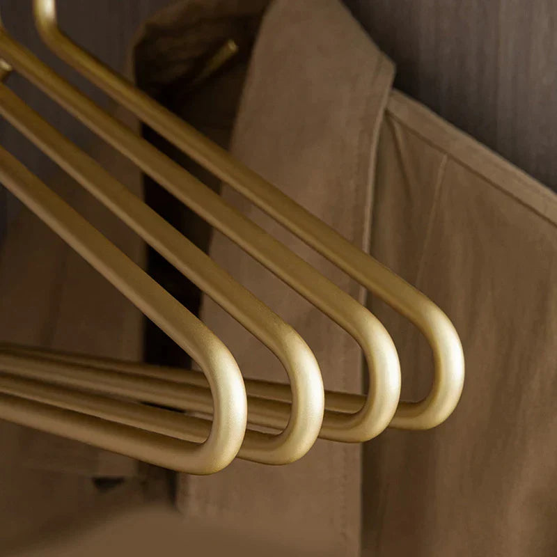 Solid Matte Gold Metal Hangers - Set of 5