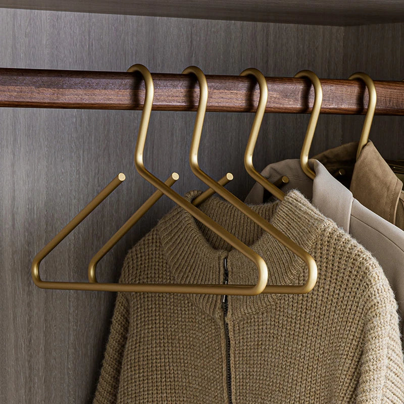 Solid Matte Gold Metal Hangers - Set of 5