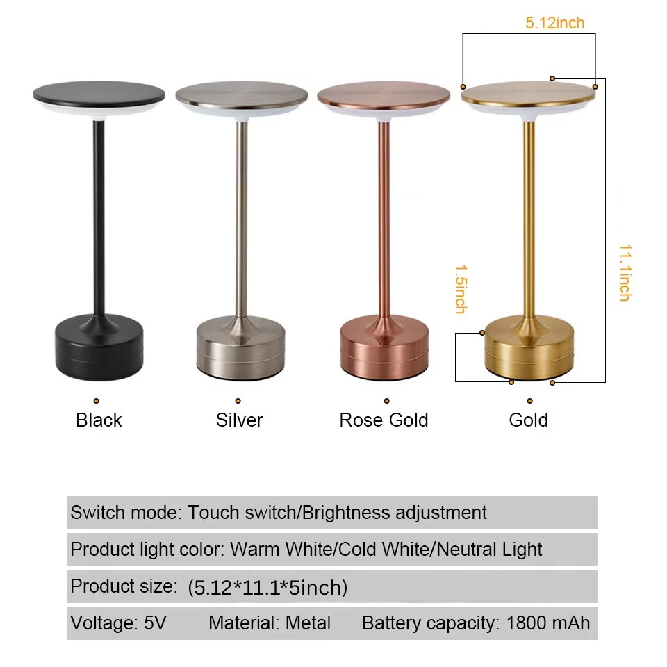 USB Rechargeable Touch Sensor LED Table Lamp