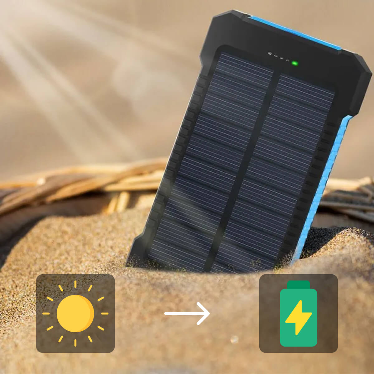 Rugged Waterproof Solar Power Bank with Dual USB Ports