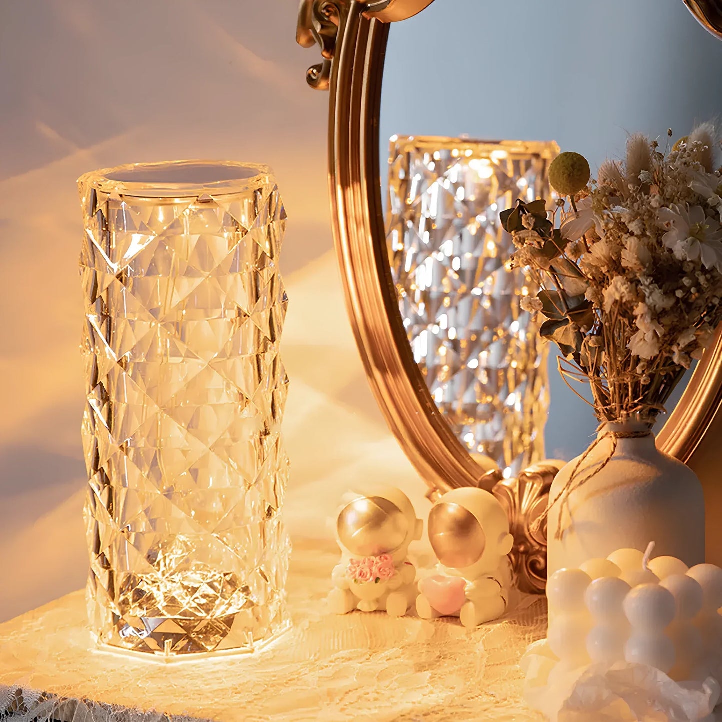 Crystal Touch Control Table Lamp with 16 Color Options