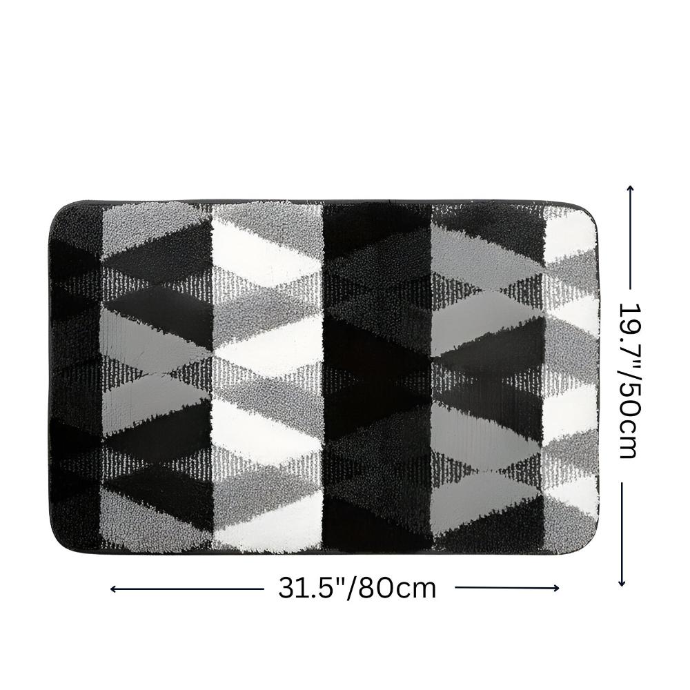 Soft Microfiber Non-Slip Geometric Entryway Rug
