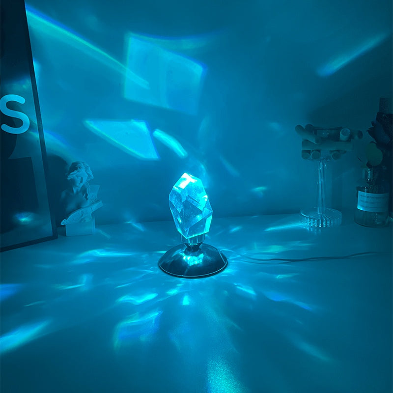 Dimmable Crystal Nightstand Lamp with Remote Control and 16 Color Options