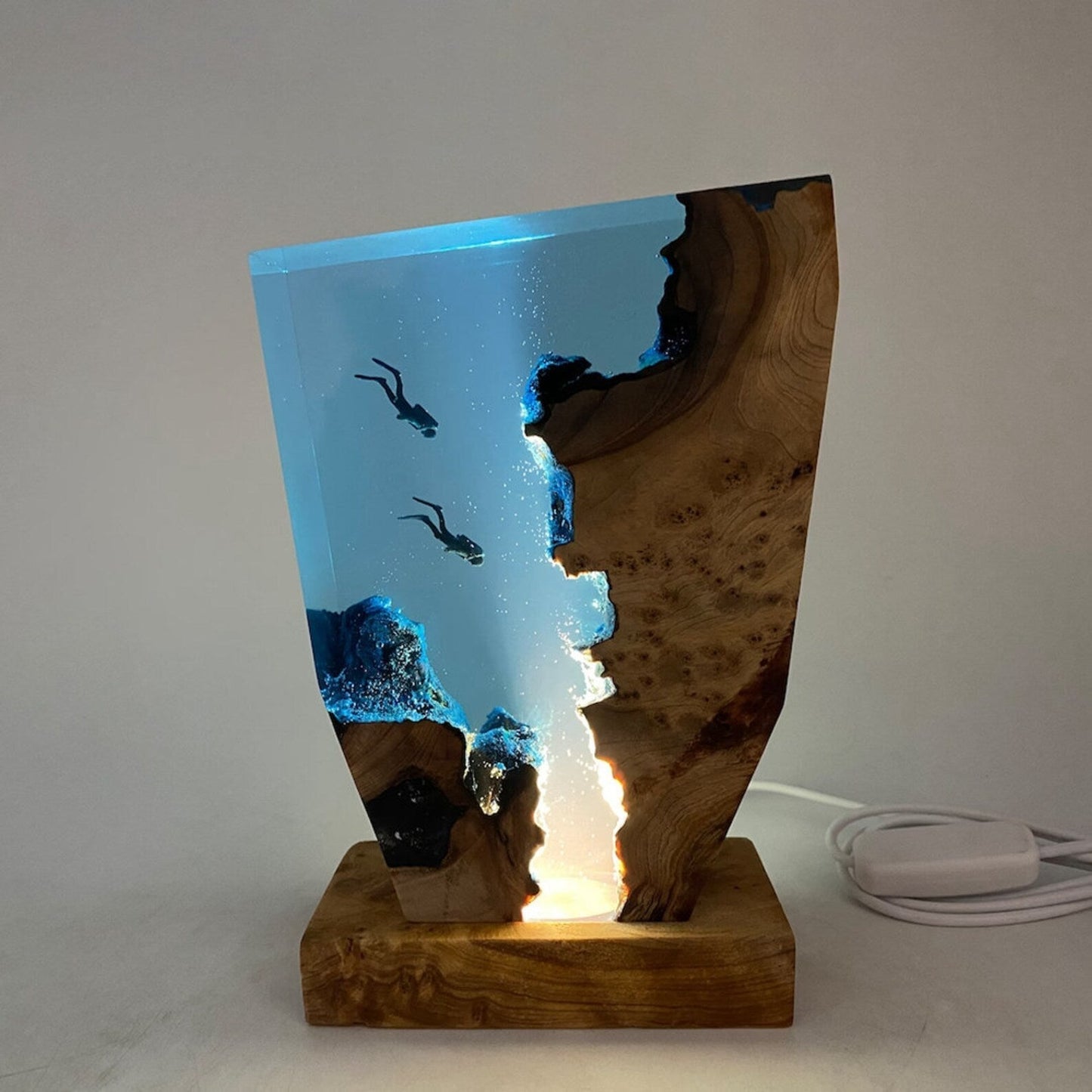 Ocean Karst Diver Table Lamp - Artistic USB Night Light