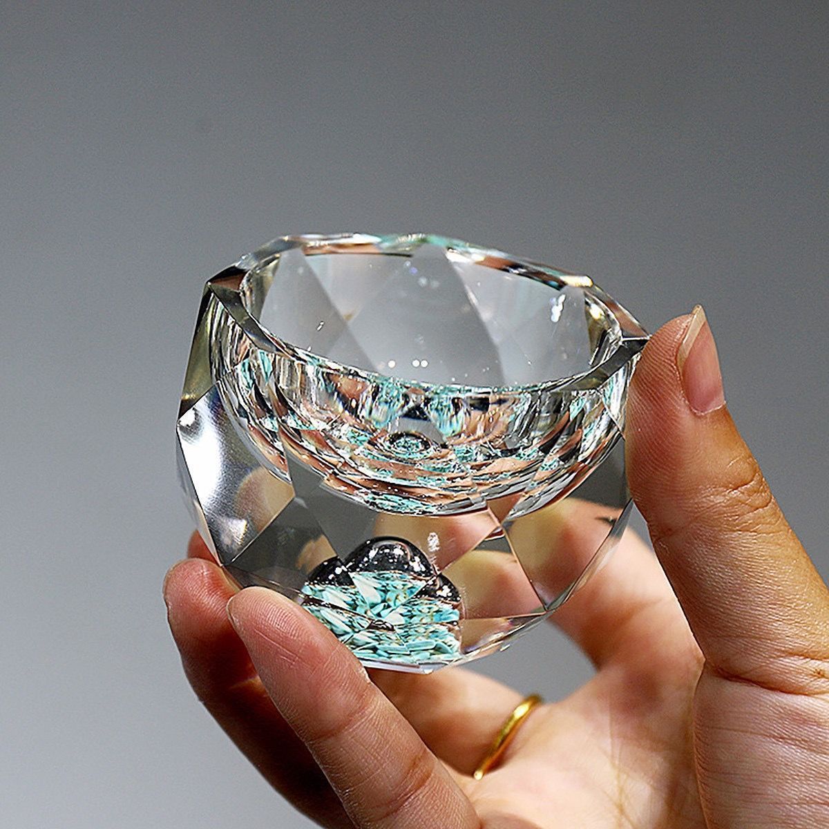 Gold Foil Diamond Cut Shot Glass - 50ml