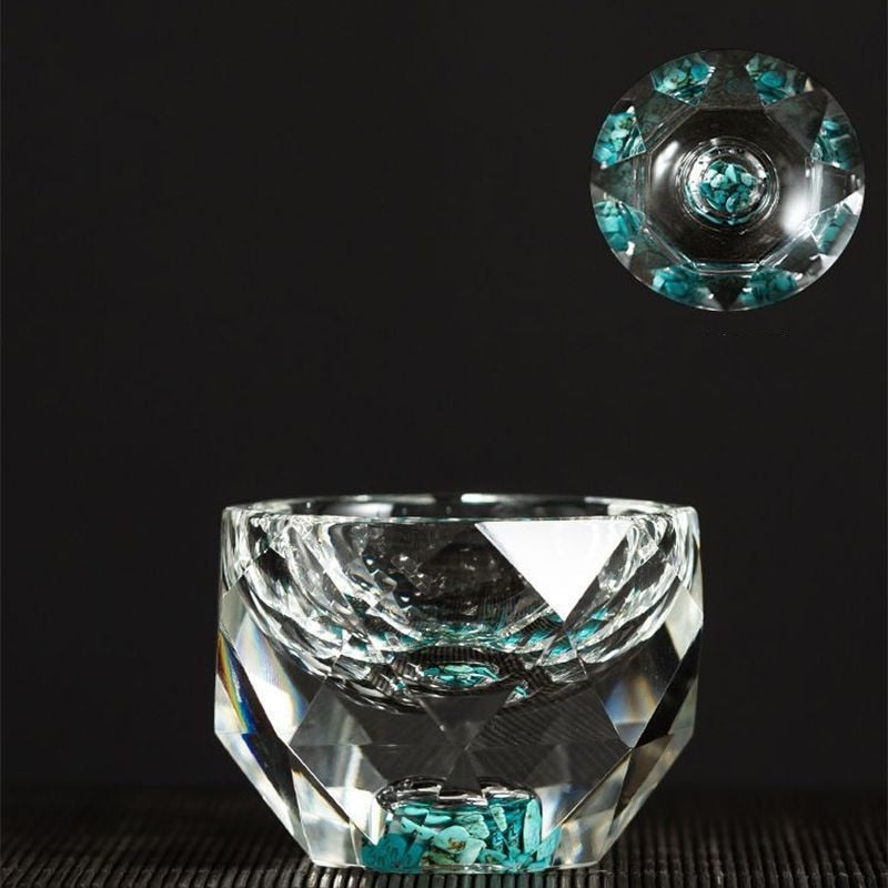 Gold Foil Diamond Cut Shot Glass - 1.7 oz