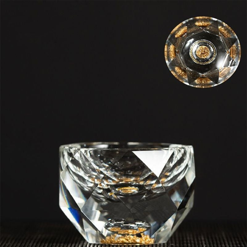 Gold Foil Diamond Cut Shot Glass - 50ml