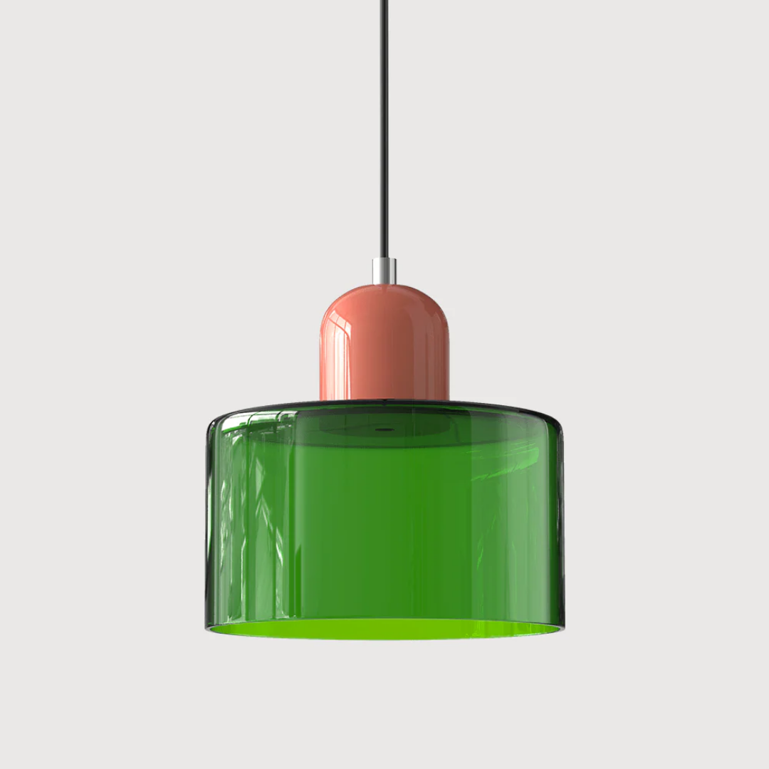 Retro Glass Shade Hanging Lamp with Adjustable Cable
