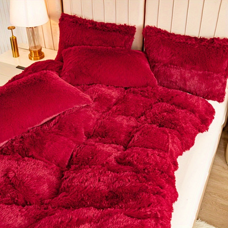 Ultra Soft Plush Duvet Cover Set with Zipper Closure
