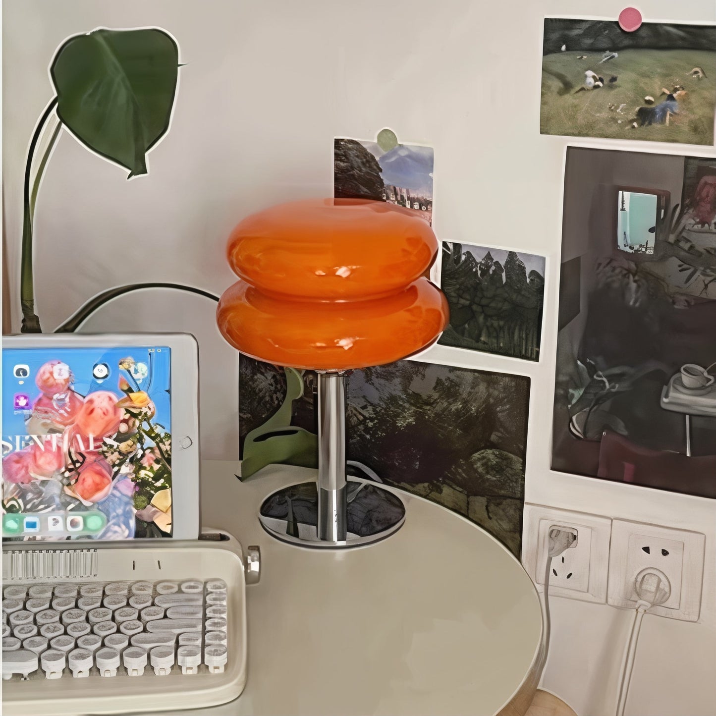 Dimmable Wireless LED Table Lamp with Glass Shade