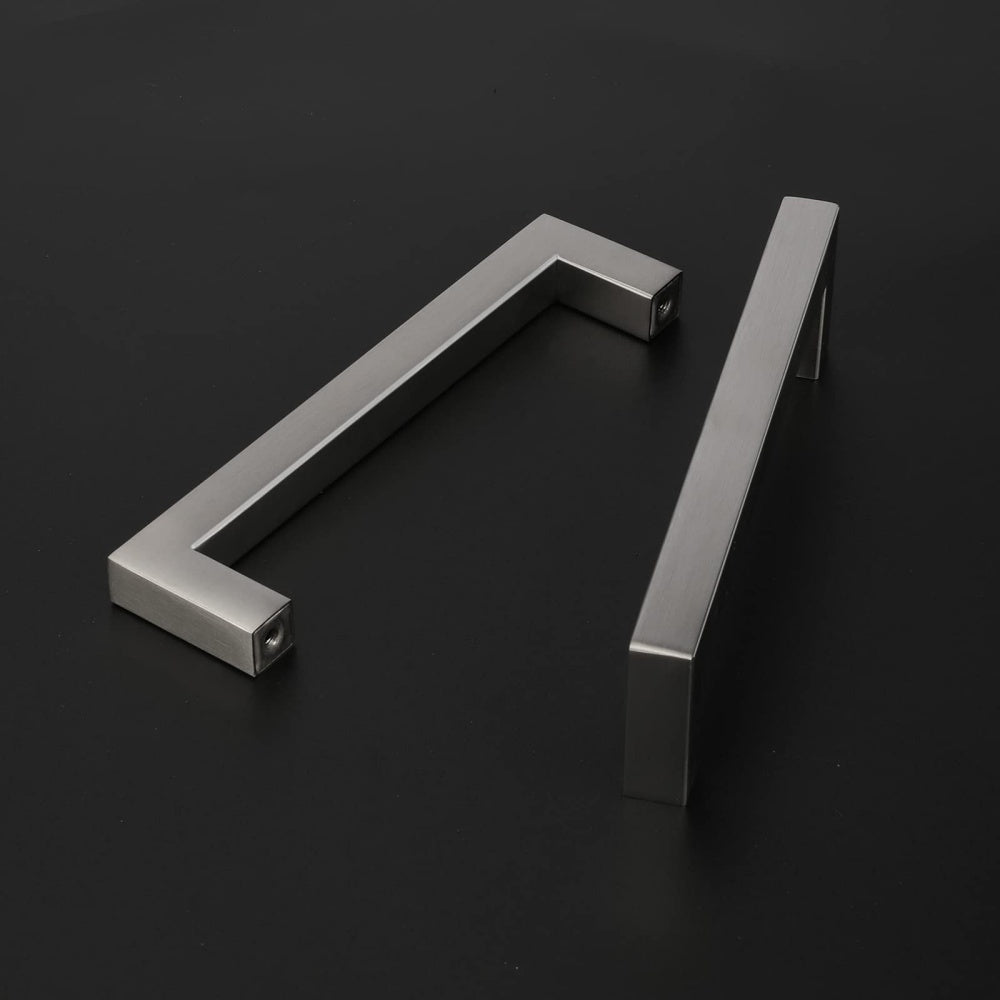 Brushed Nickel Stainless Steel Cabinet Pulls - Square Design