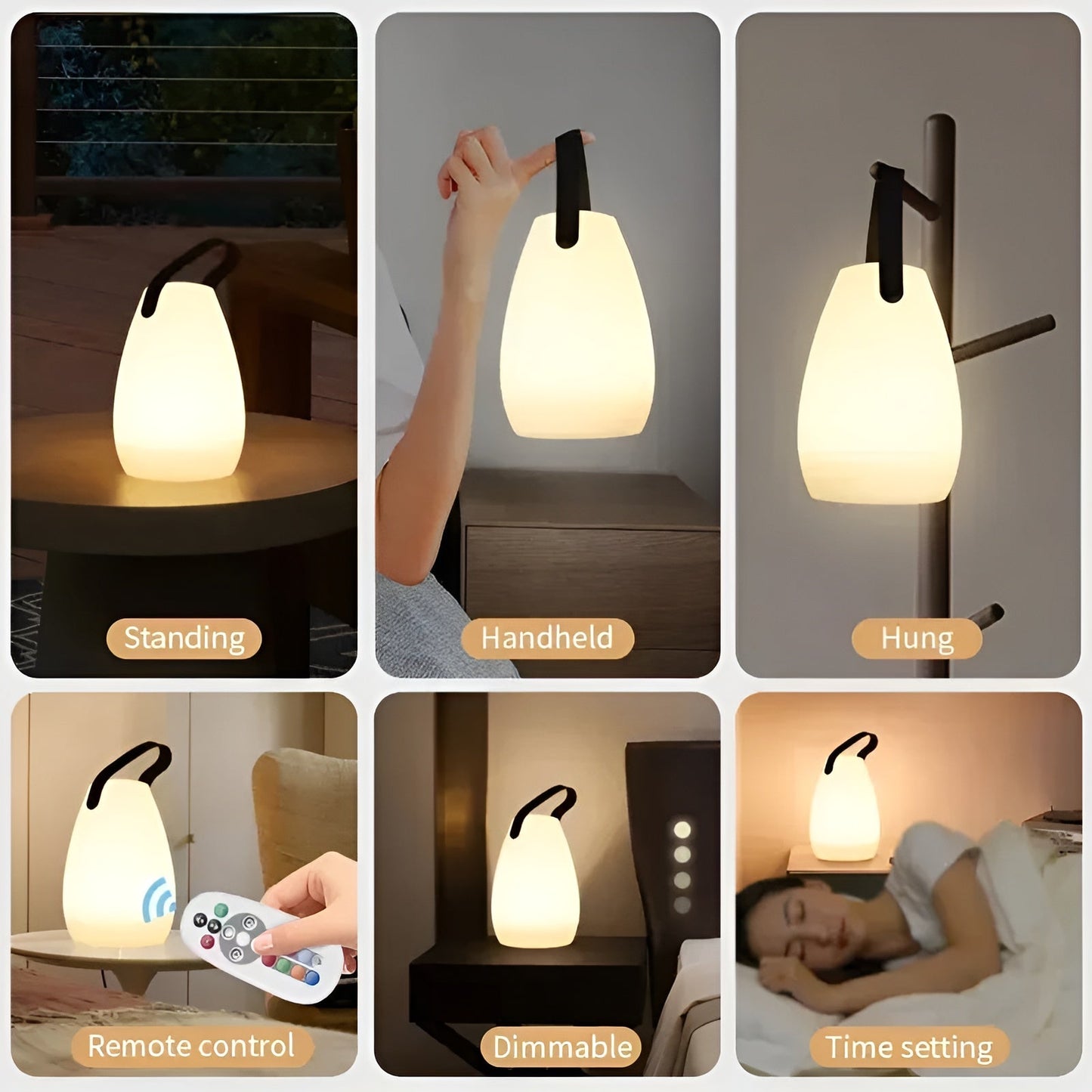 Waterproof Rechargeable Wireless LED Table Lamp with 16 Colors