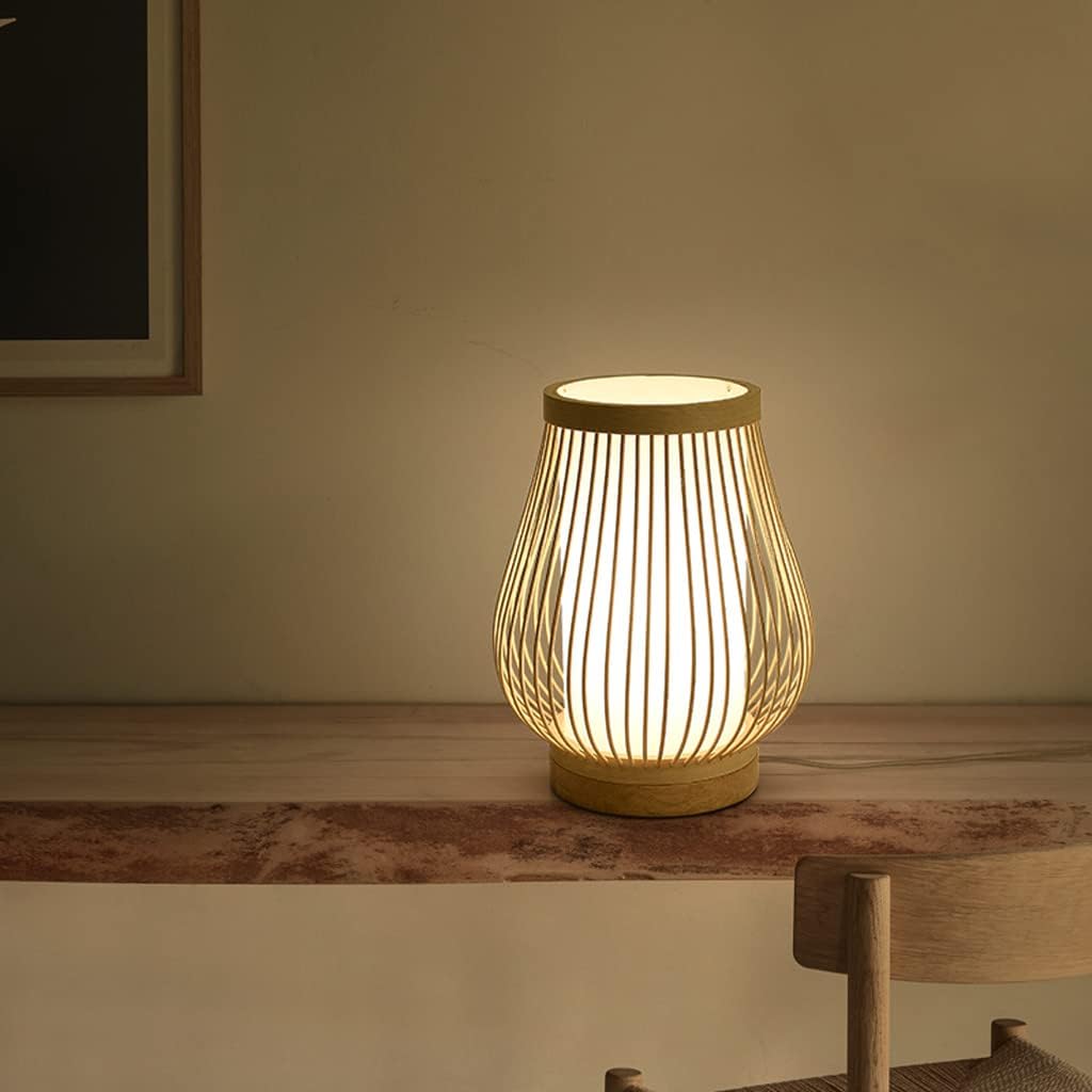 Zen-Inspired Bamboo Table Lamp with Soft Ambient Light