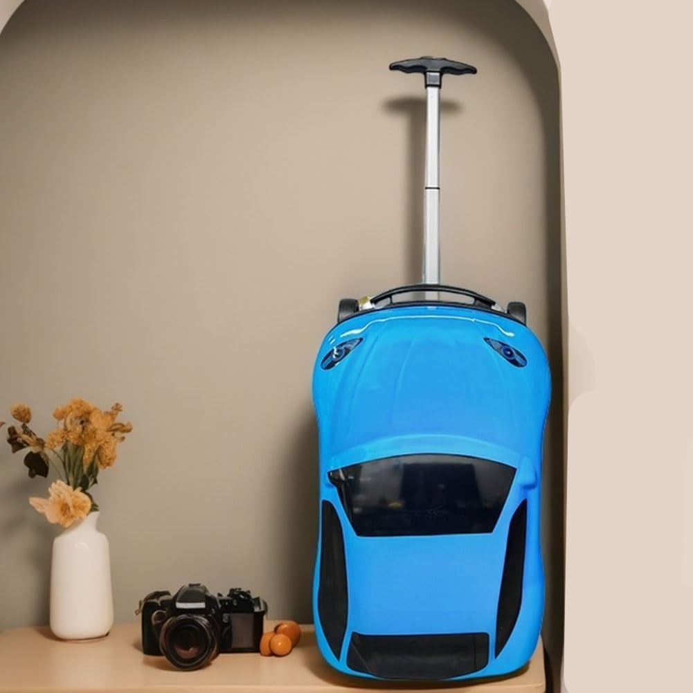 Kids Car-Shaped Pull-Along Suitcase with Retractable Handle
