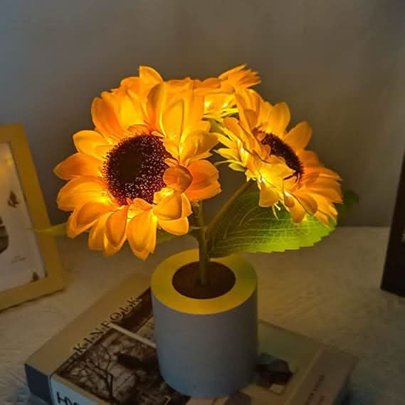 Sunflower LED Table Lamp with Rechargeable Battery