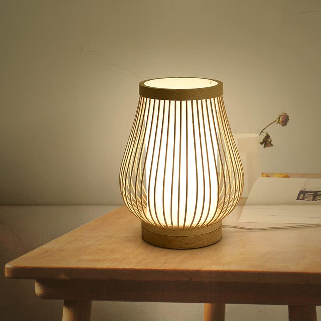 Zen-Inspired Bamboo Table Lamp with Soft Ambient Light