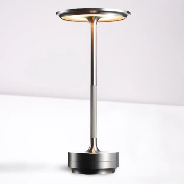 Portable Cordless Metal Table Lamp with Adjustable Brightness