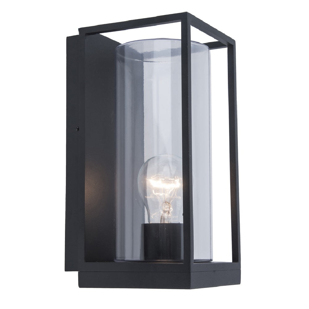 Matt Black Vintage Outdoor Flush Lantern Wall Light