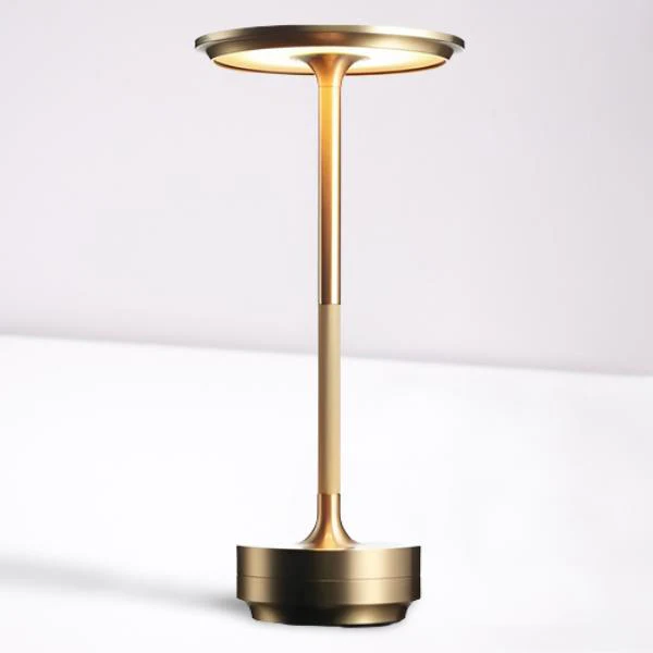 Portable Cordless Metal Table Lamp with Adjustable Brightness