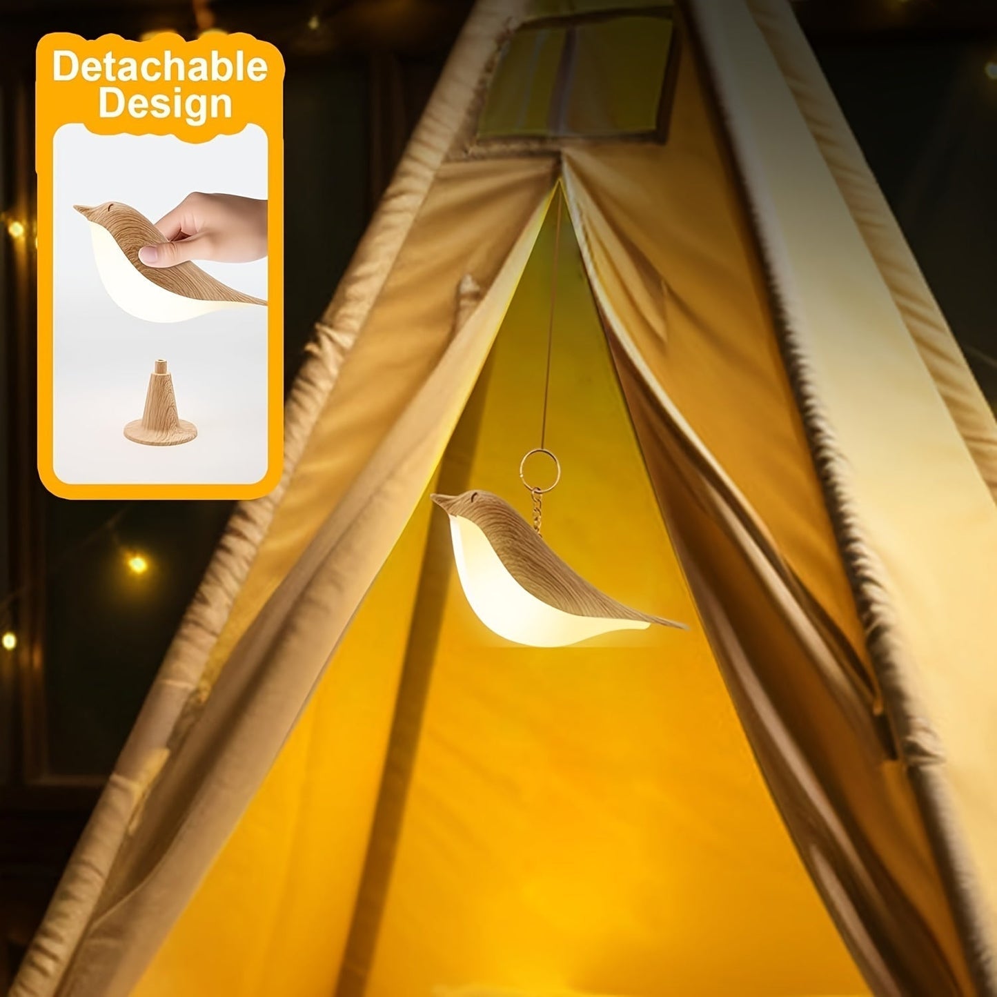 USB Rechargeable LED Bird Table Lamp with Dimmable Light