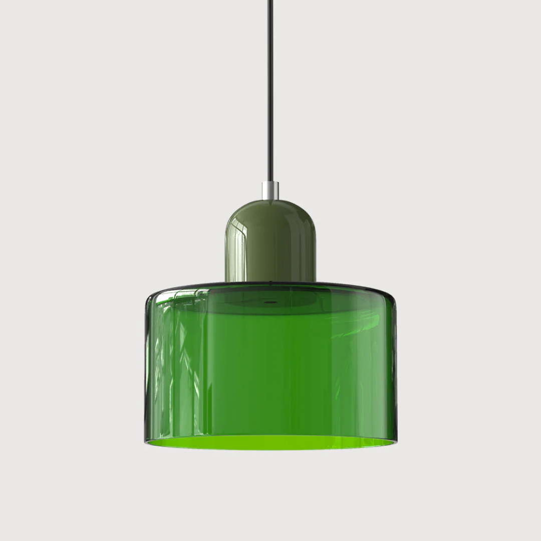 Retro Glass Shade Hanging Lamp with Adjustable Cable