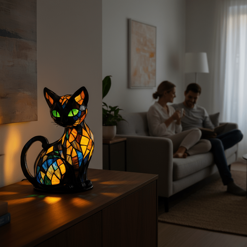 LED Cat Night Lamp with Soft Ambient Glow and Touch Control