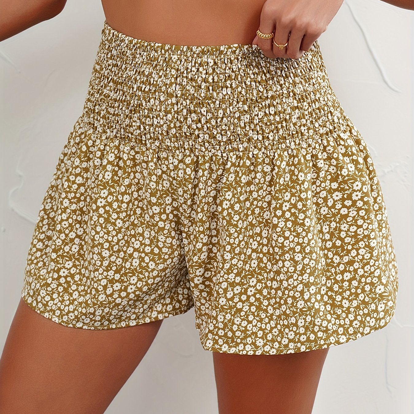 Lightweight Floral Women's Summer Shorts with Elastic Waistband