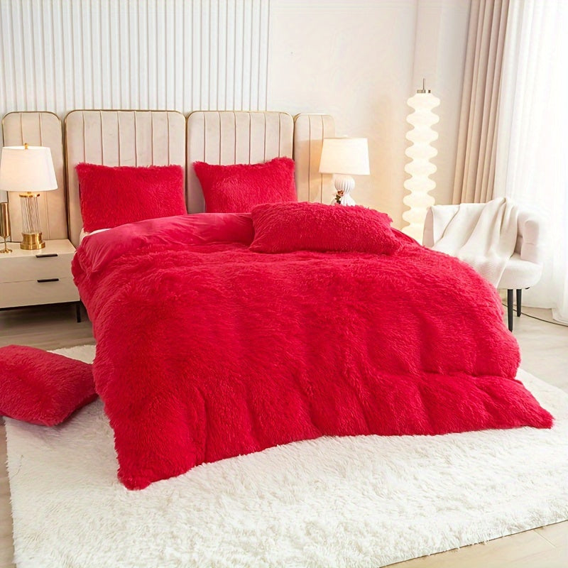 Ultra Soft Plush Duvet Cover Set with Zipper Closure
