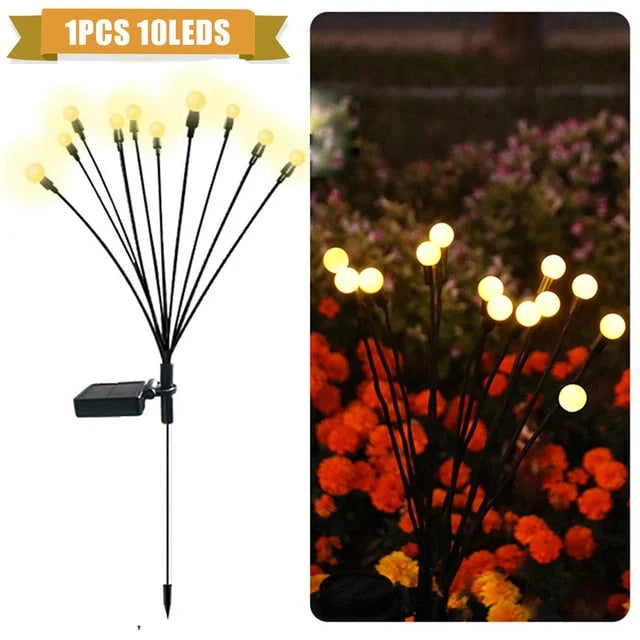Solar-Powered Firefly Garden Light with Flexible Sway Design