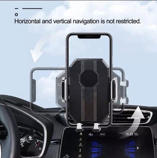 Suction Cup Car Phone Holder with 360° Rotation and One-Hand Release