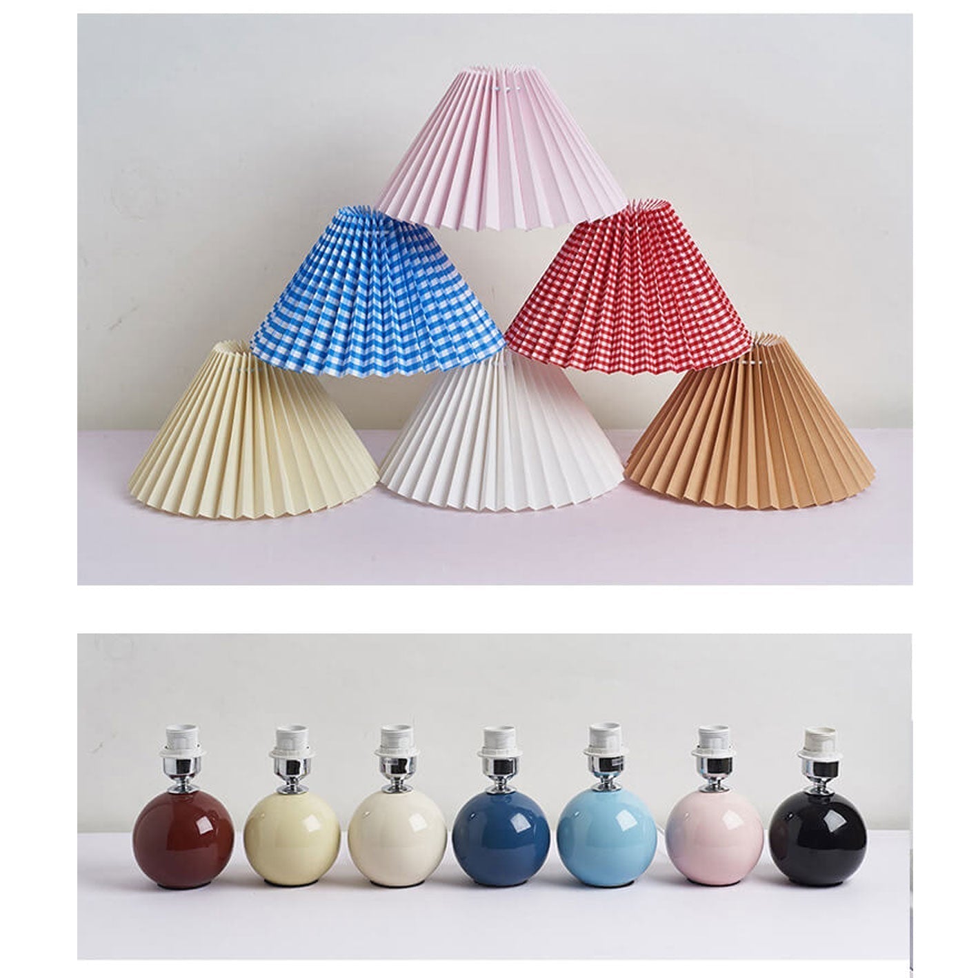Ceramic Pleated Modern Table Lamp in Multiple Colors