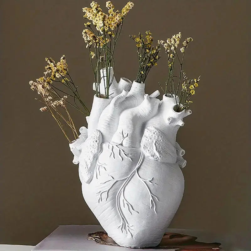 Heart-Shaped Ceramic Vase in Vibrant Colors