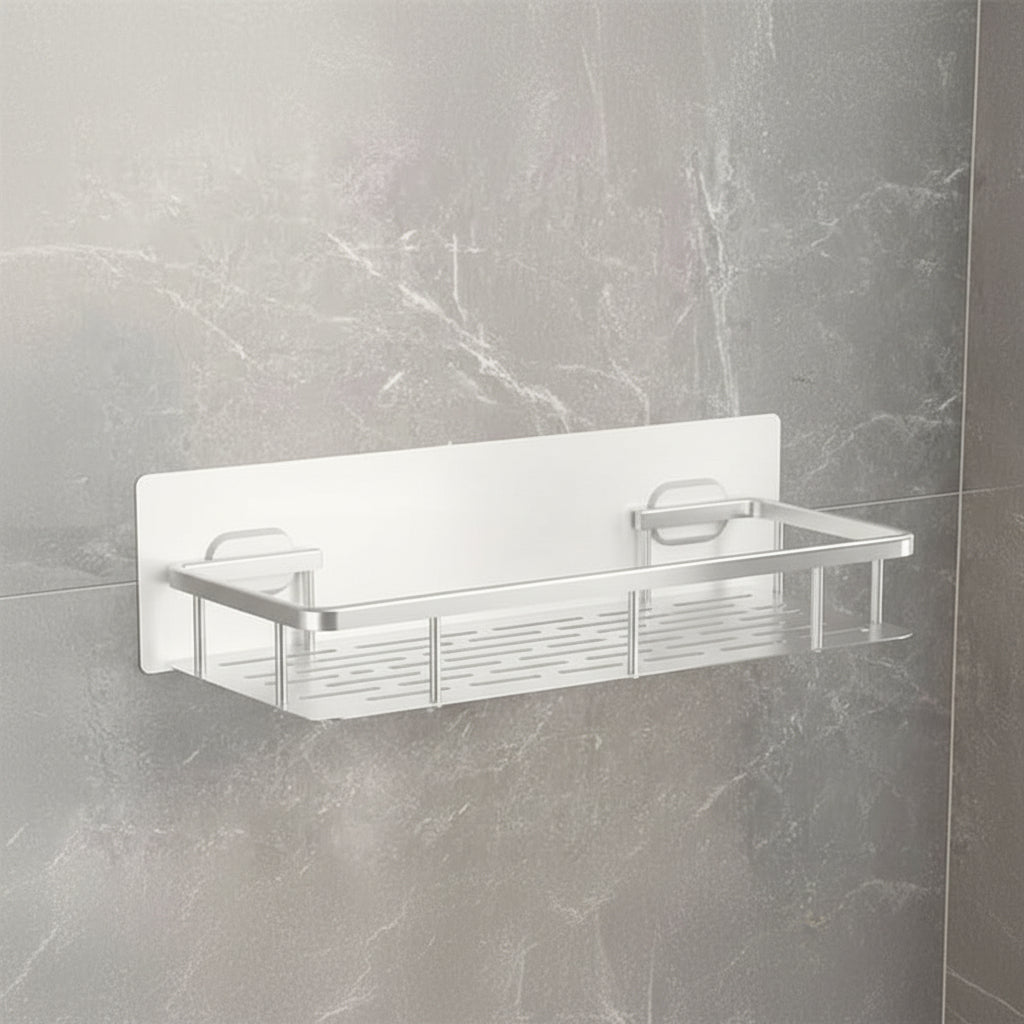 Drill-Free Adhesive Bathroom Shelf - Modern Storage Solution