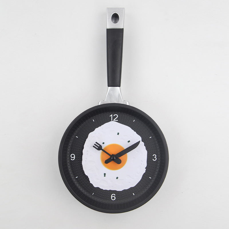Cartoon Egg Frying Pan Wall Clock